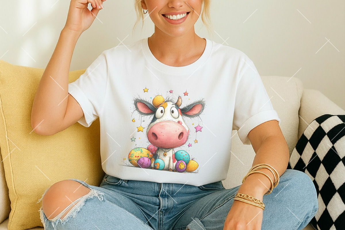 Whimsical Easter Cow Clipart, an Illustration by OK Design (Photo 6 of 6)