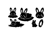 Cute Fluffy Bunny Clipart, an Illustration by designvectx (Thumbnail 1 of 3)