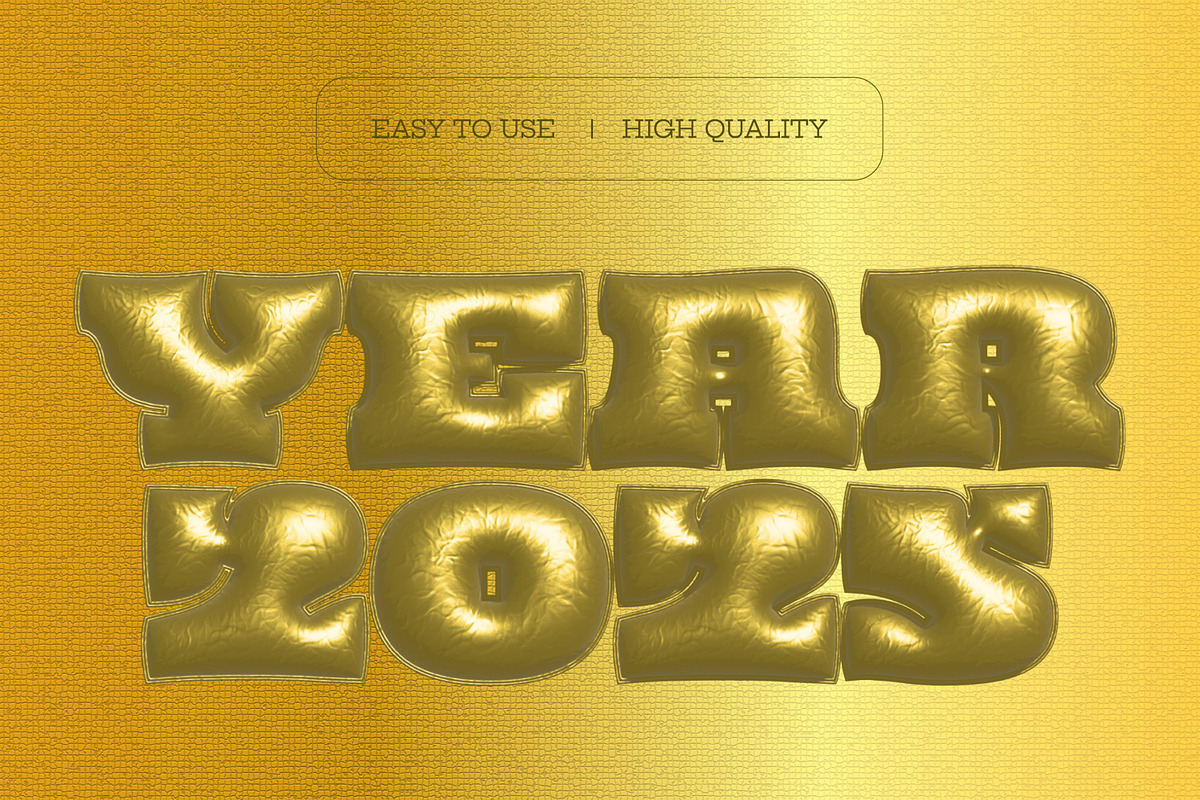 Year 2025 Gold Text Effect, a Layer Style Add-On by CreativeShaper (Photo 1 of 2)