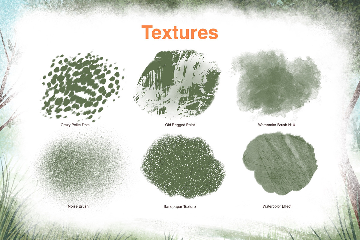 Texture brushes for Procreate, a Brush Add-On by Maria Summer (Photo 4 of 7)