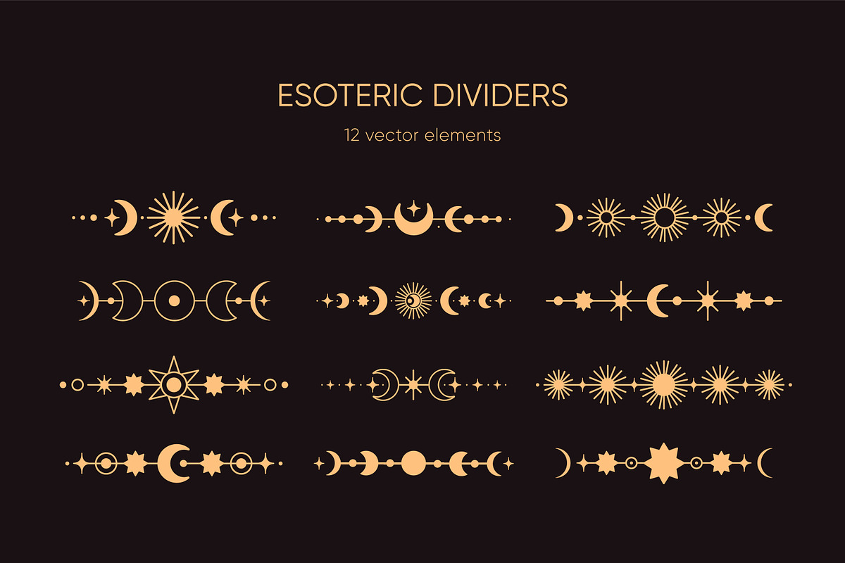 Magic, esoteric lines, borders set, an Illustration by Good Studio (Photo 1 of 8)