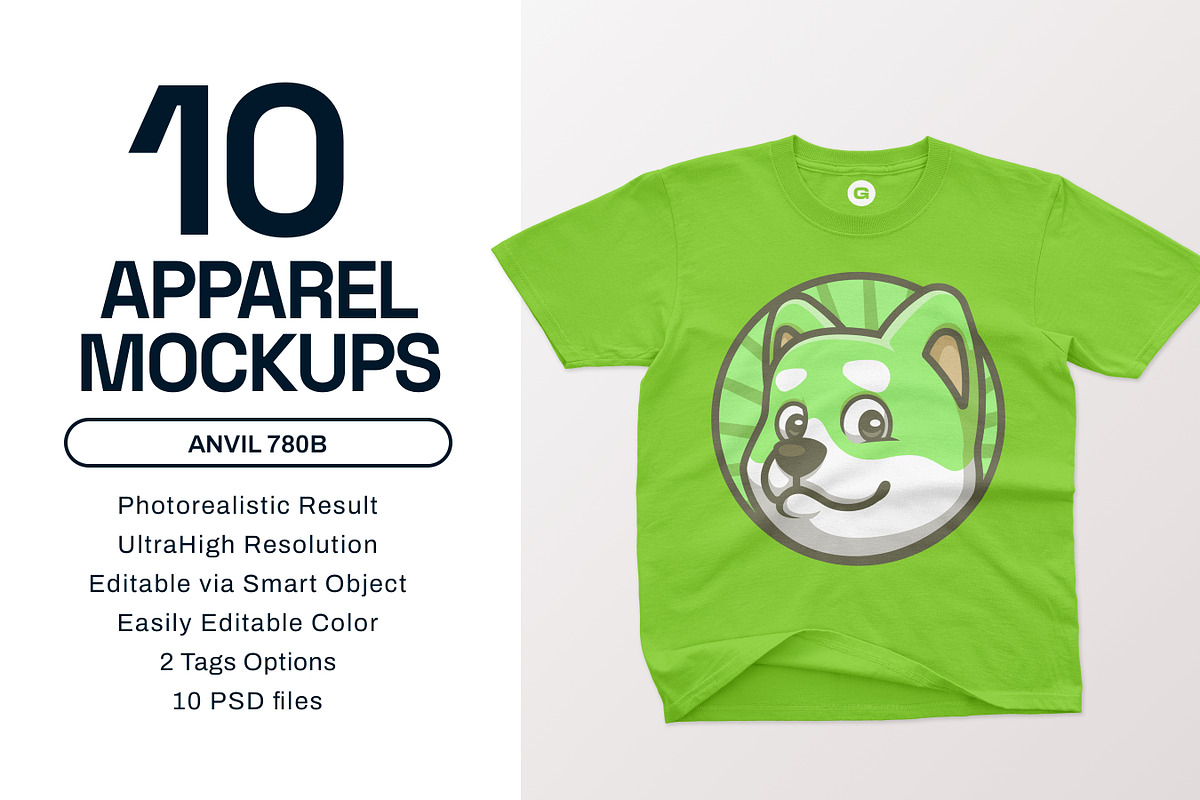 Anvil 780B Youth T-Shirt Mockups, a Shirt Mockup by GraphicHero (Photo 1 of 9)