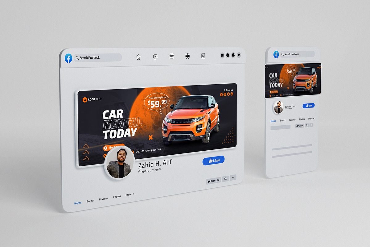 Car rental social media cover banner, a Social Media Template by zahidhossainalif (Photo 2 of 2)