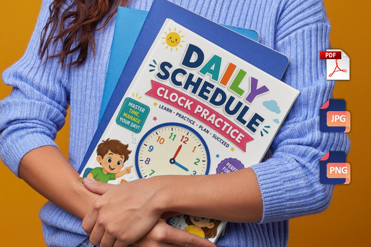 Daily Schedule Clock Practice, a Stationery Template by Designmela01 (Photo 5 of 6)