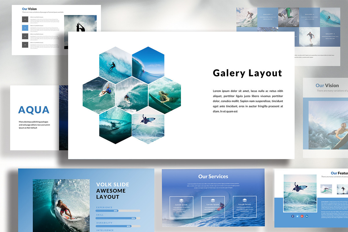 Aqua Surfing Google Slides, a Presentation Template by Infinity Vector Studio (Photo 2 of 5)