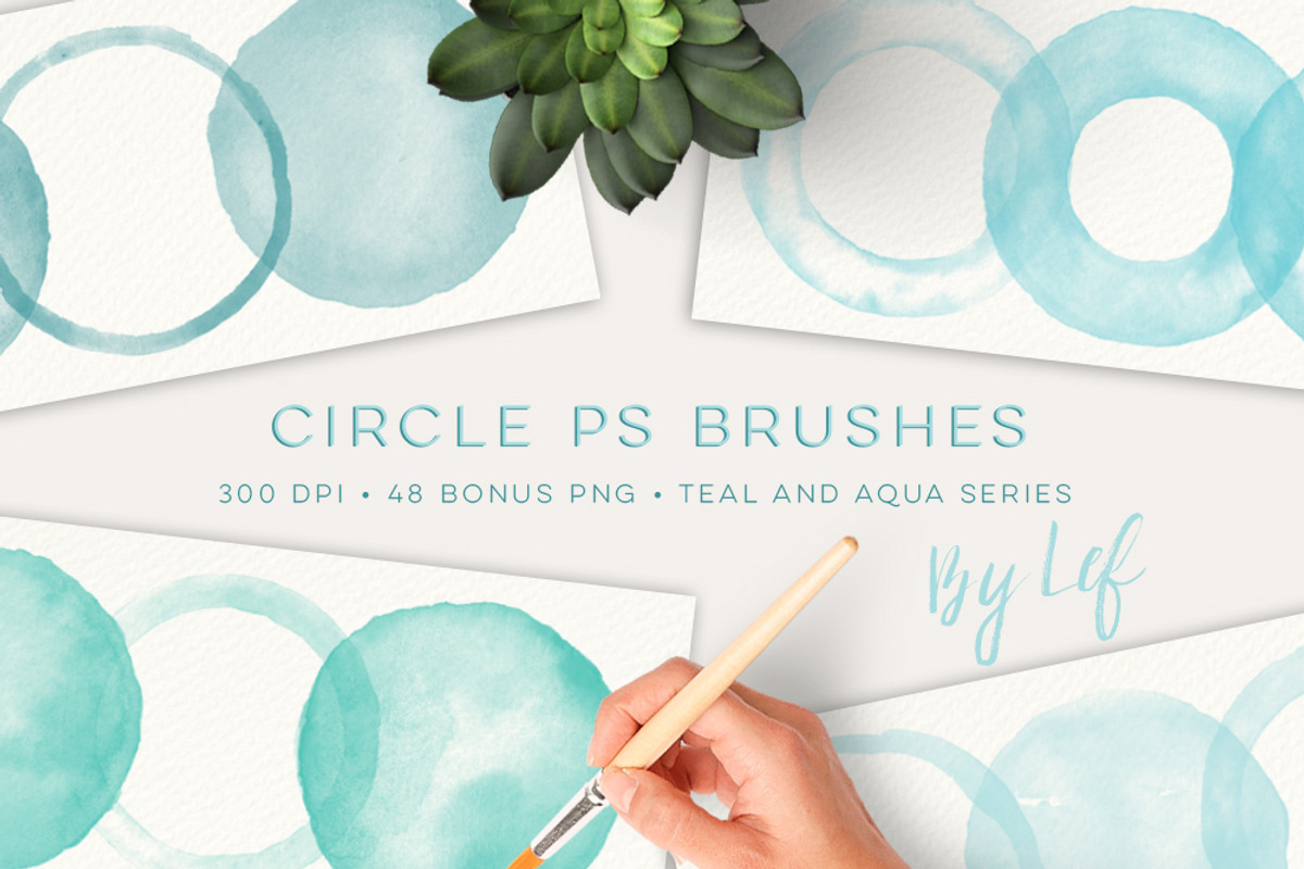Watercolor Circles Photoshop Brushes preview 4