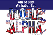4th of July Doodle Alphabet PNG, a Graphic by RoxyStudioCo (Thumbnail 1 of 7)