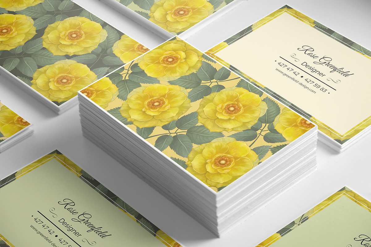 Lemon Wild Rose PSD Business Card, a Business Card Template by Digital Space (Photo 4 of 4)