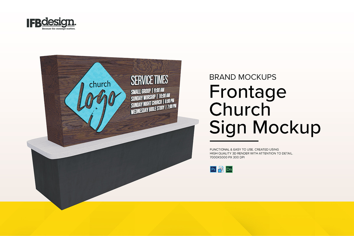 Frontage Church Sign Mockup, a Product Mockup by IFBdesign (Photo 1 of 4)