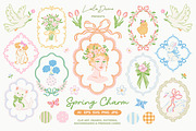 Spring Charm Clipart & Patterns, an Object Graphic by Leila Divine (Thumbnail 1 of 17)