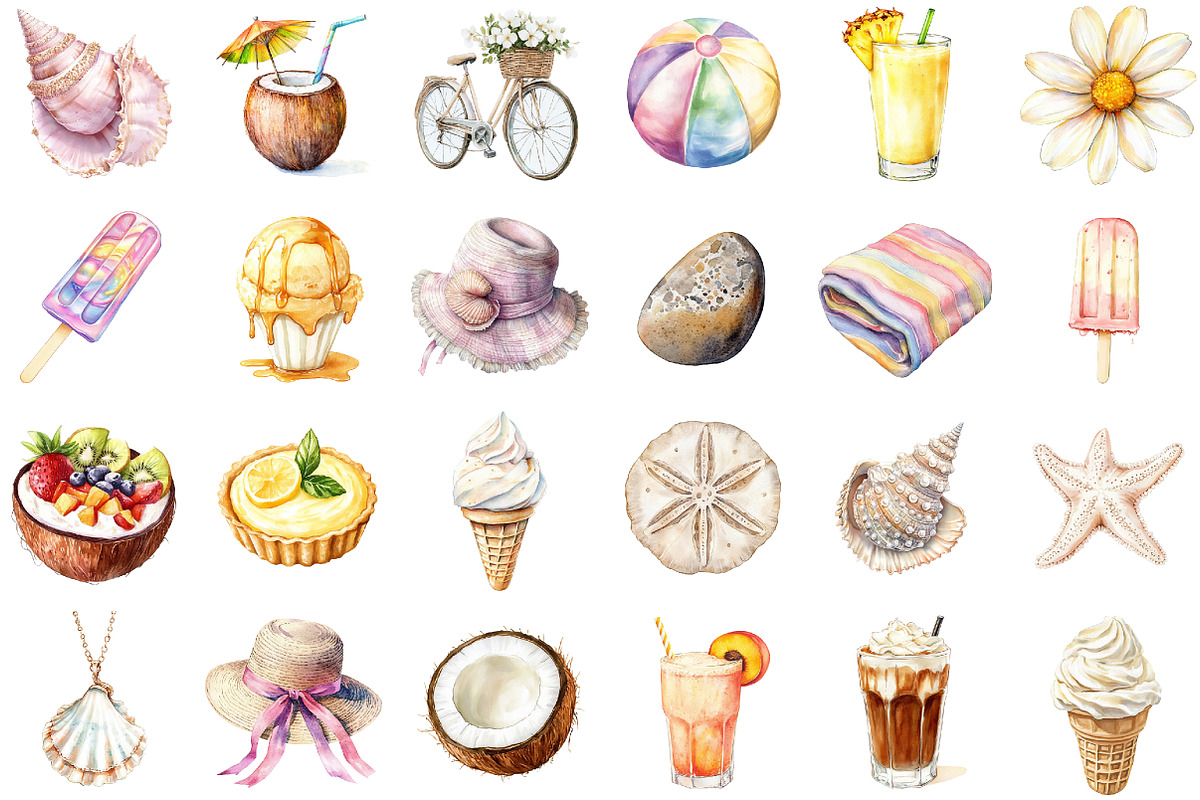 Creamy Summer Clipart, an Illustration by Sublimation Artist (Photo 2 of 6)