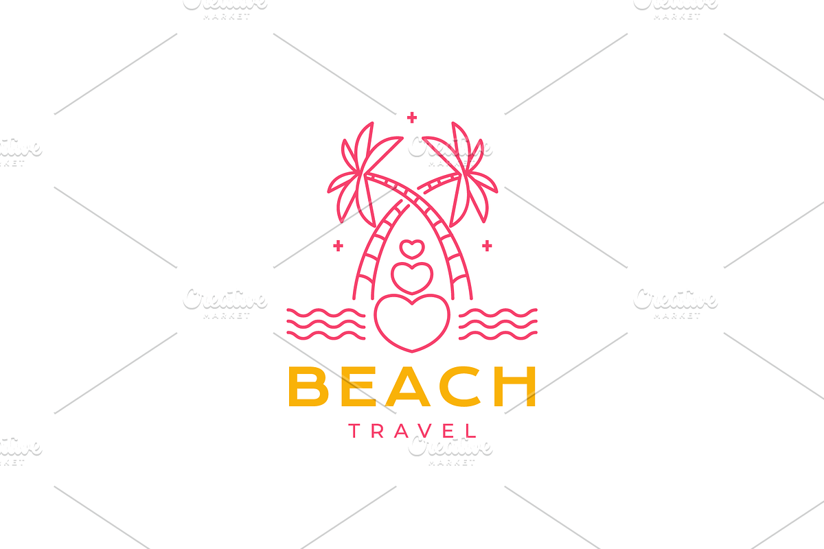 beach vacation holiday line logo, a Branding & Logo Template by devastd