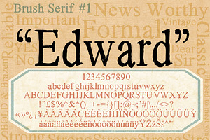 Brush Serif - Edward *HAND PAINTED*