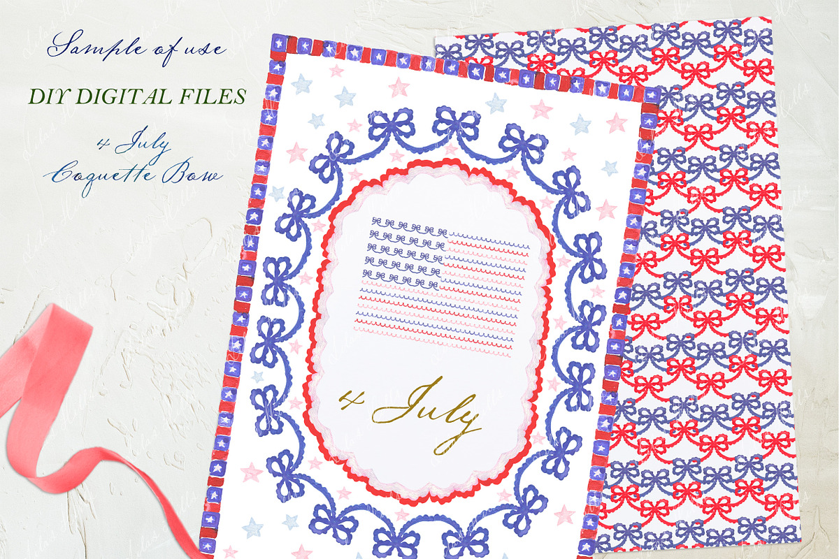4th of July Coquette Scallop Bow, a Graphic by LABFcreations (Photo 3 of 4)