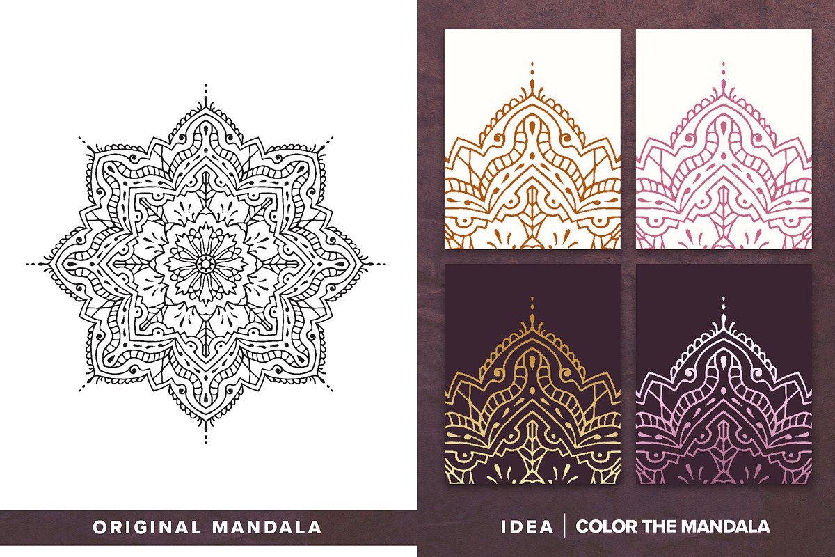 300 Vector Mandala Ornaments, a Decorative Illustration by pixaroma (Photo 3 of 49)