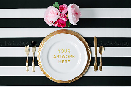 Black and White Styled Place Setting