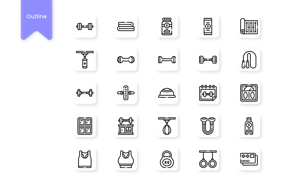 Gym Icons, a Duotone Icon by HacaStudio (Photo 2 of 3)