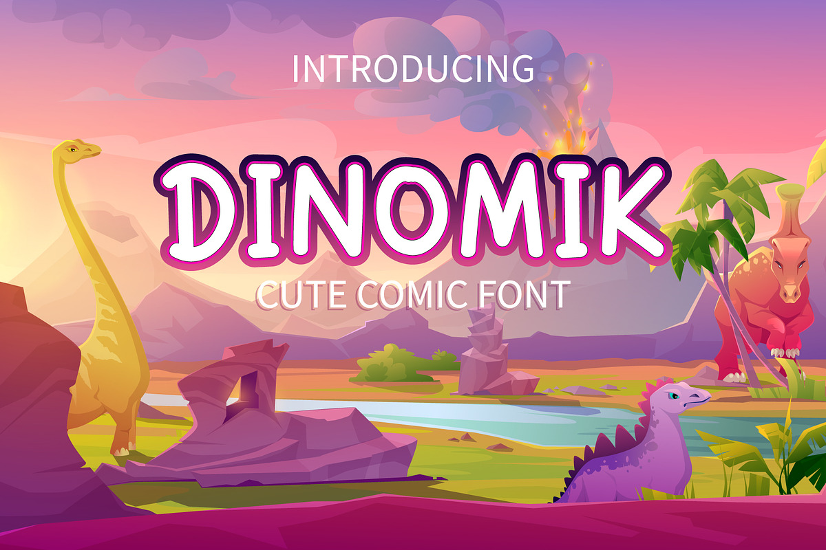 Dinomik fun comic font, a Font by Mightyfire (Photo 1 of 5)