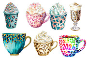 Brushstrokes New Year Coffee Cup, an Illustration by Designworld (Thumbnail 2 of 5)