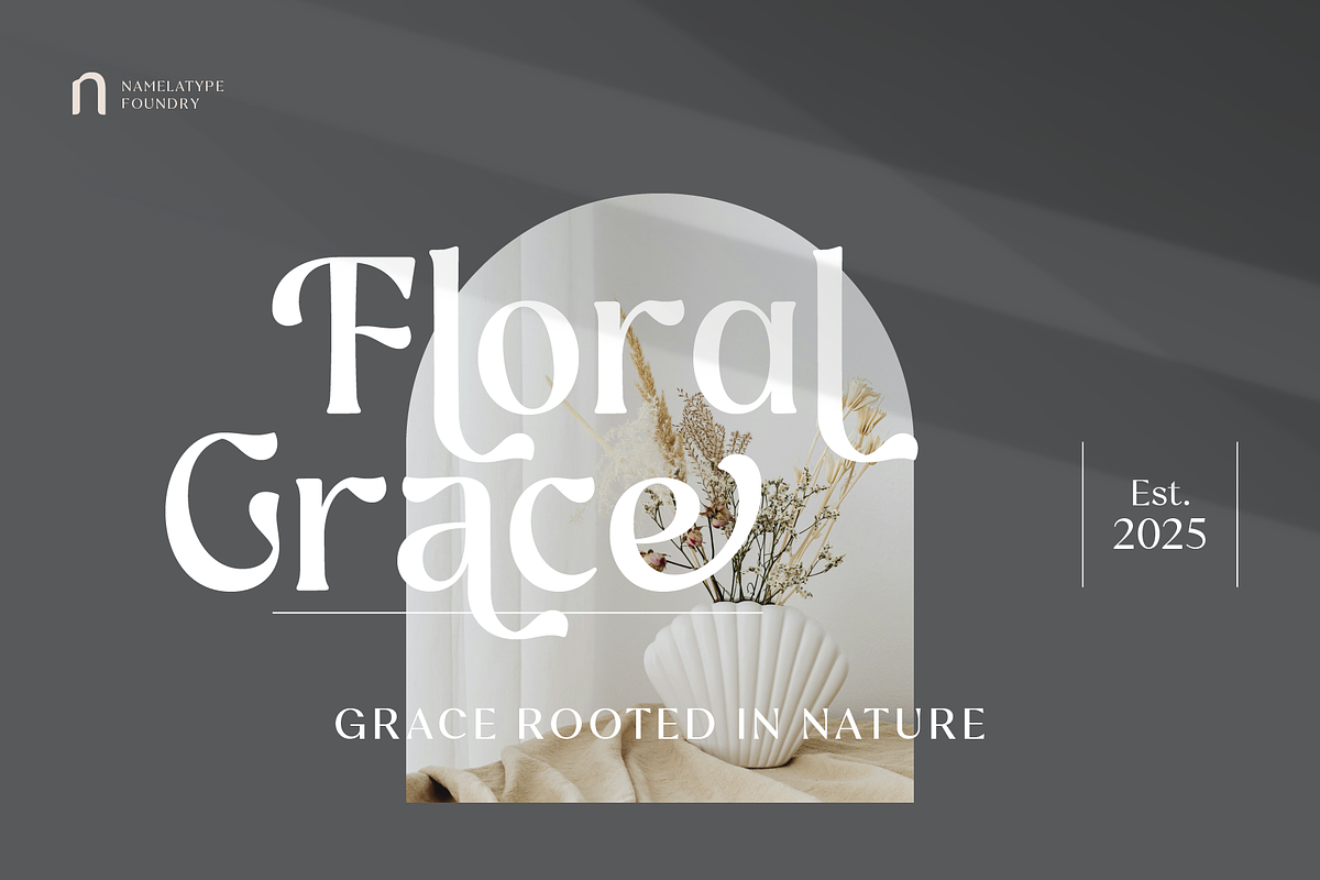 Ghadir, Botanical Display Font, a Sans Serif Font by Namela Studio (Photo 6 of 10)