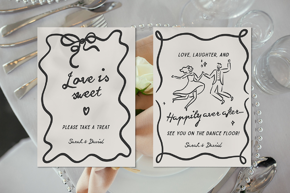 Hand Drawn Playful Wedding Clipart, a Decorative Illustration by La Petite Line Art (Photo 13 of 15)