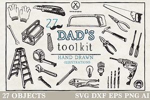 Dad's Toolkit Illustration Pack, an Illustration by Craft House SVG