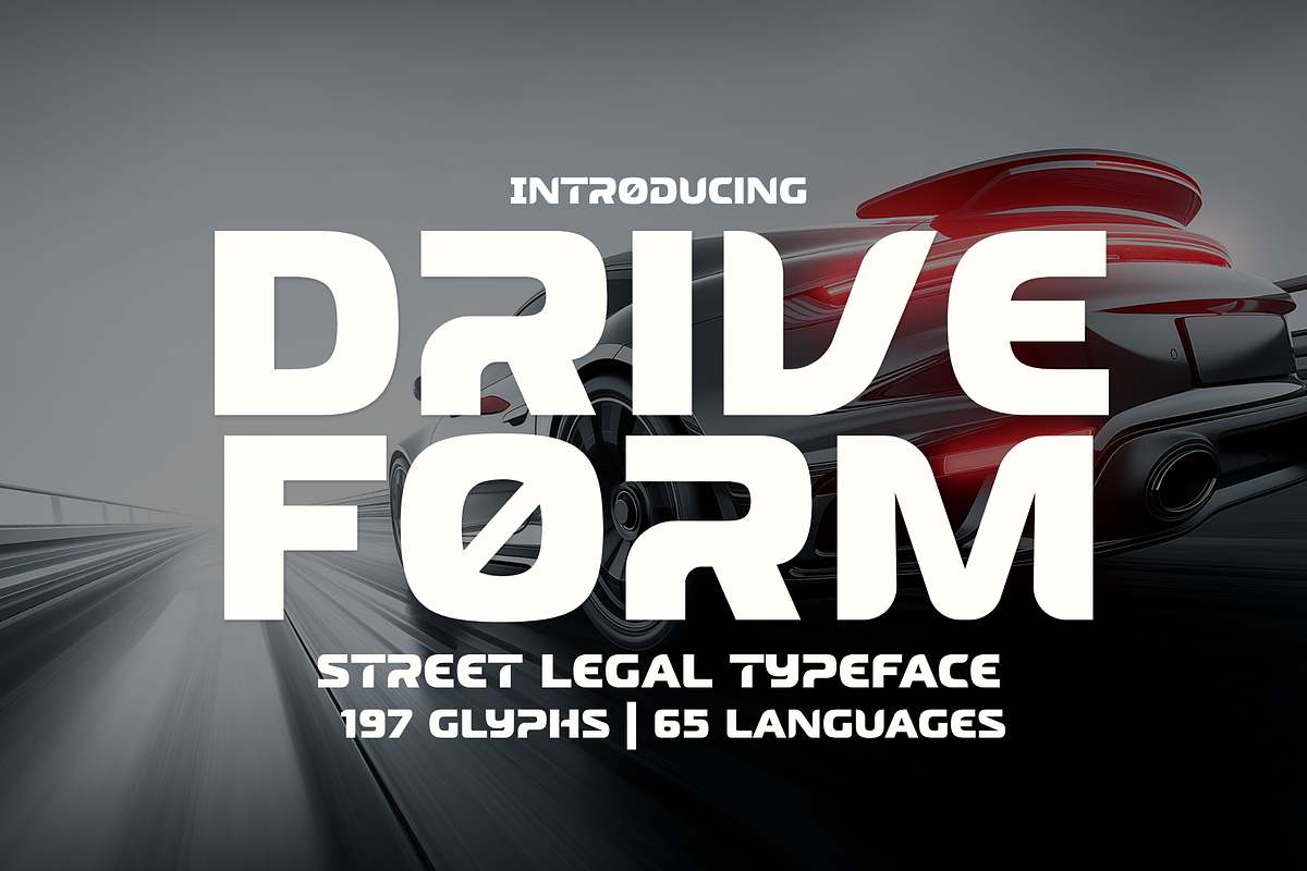 Drive Form - Automotive Typeface, a Sans Serif Font by HipFonts (Photo 1 of 9)