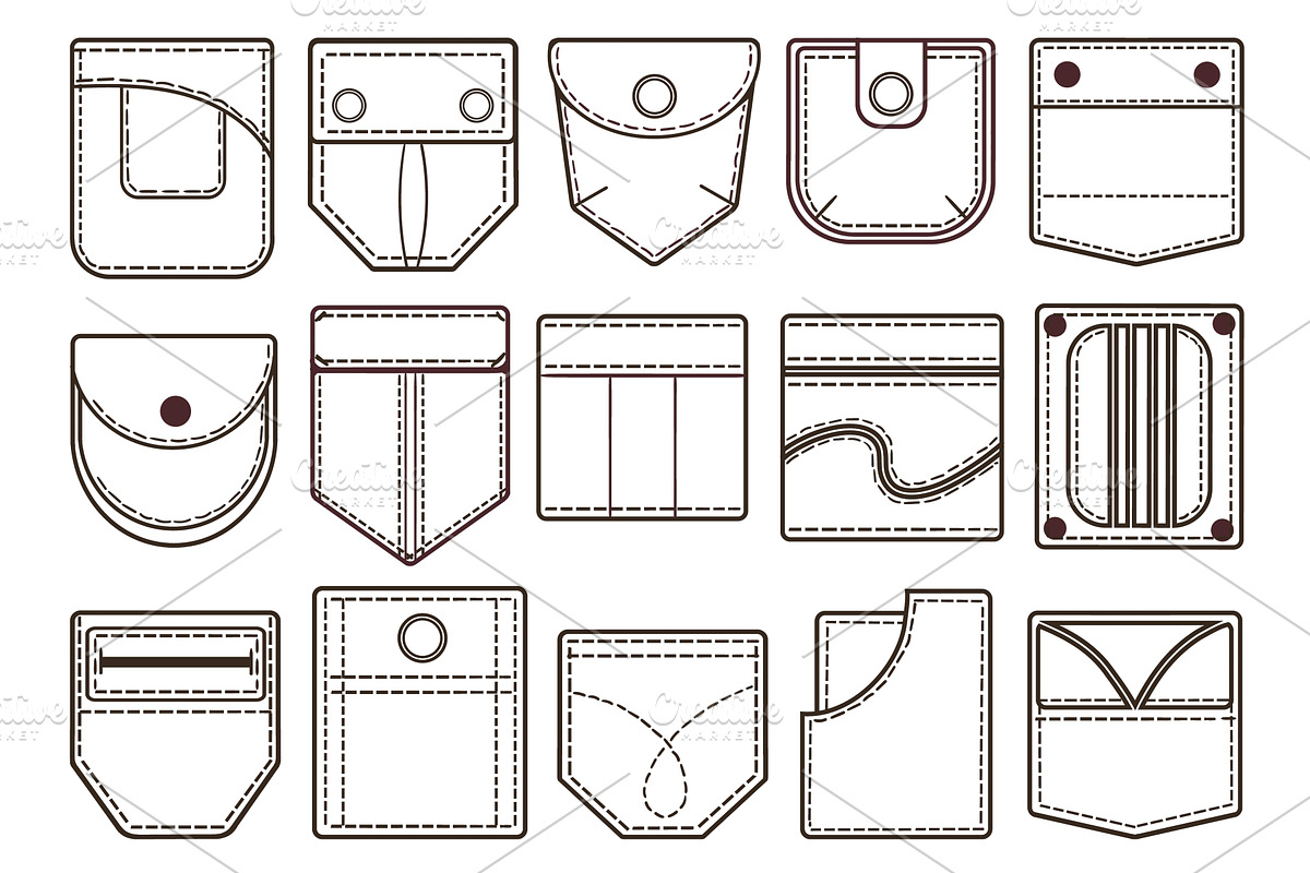 Outline patch pocket. Casual garment, an Object Illustration by Vectorbuum