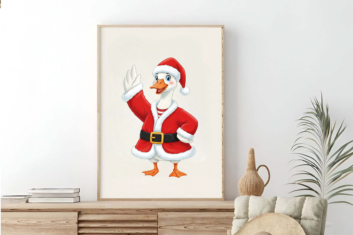 Funny Christmas Goose Santa Goose, an Illustration by SinaCreation (Photo 4 of 7)