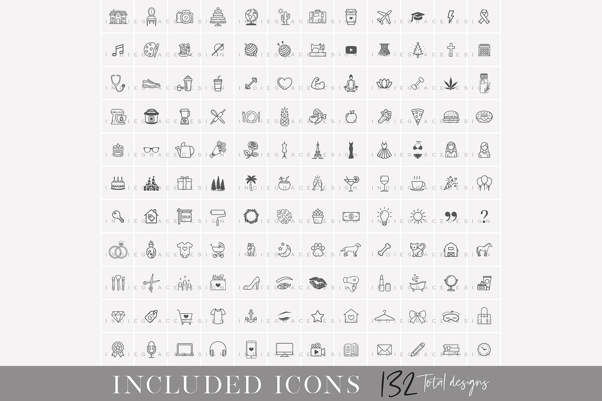 132 Blush Instagram Highlight Covers, a Social Media Template by Indie Grace Design (Photo 5 of 5)