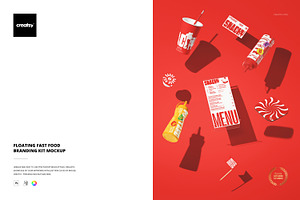 Floating Fast Food Branding Mockup, a Packaging Mockup by creatsy5