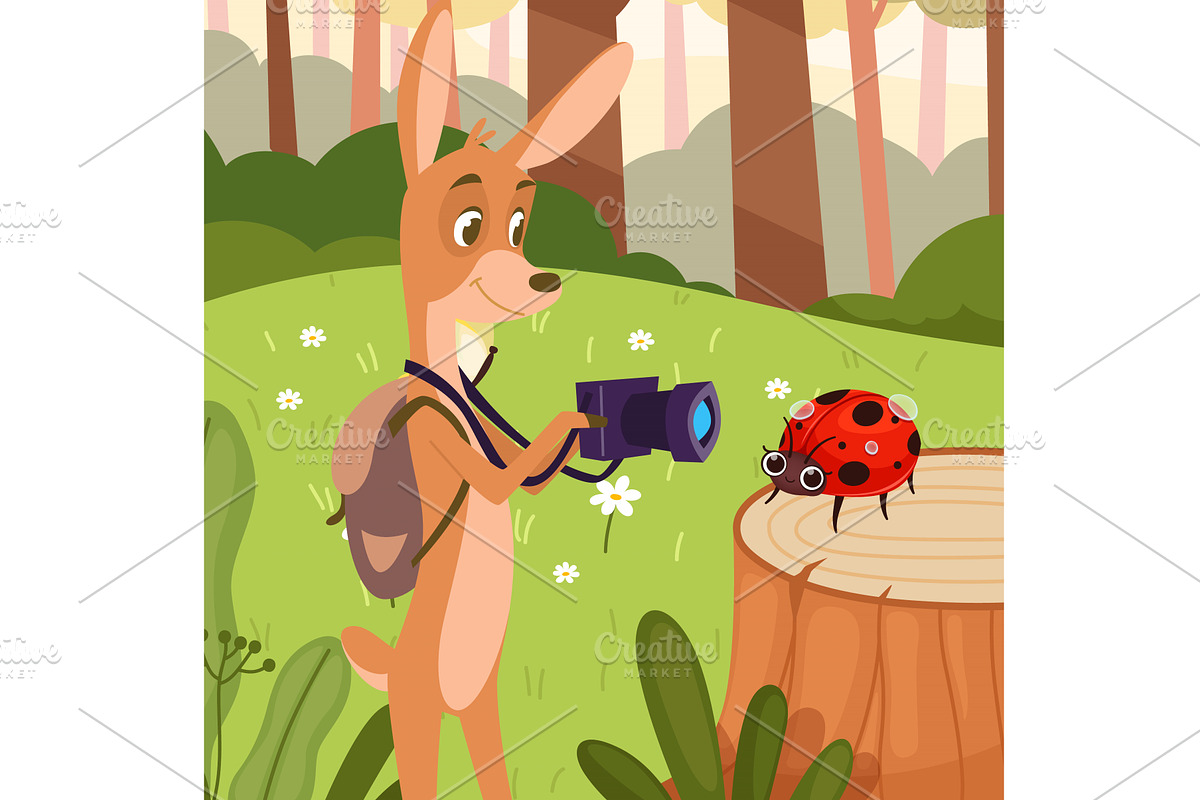 Deer. cartoon wild animal exploring, an Animal Illustration by Onyx