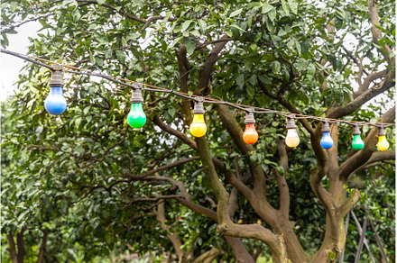 Beautiful garlands of colorful lamps, a Holiday Photo by Illustrations&photos