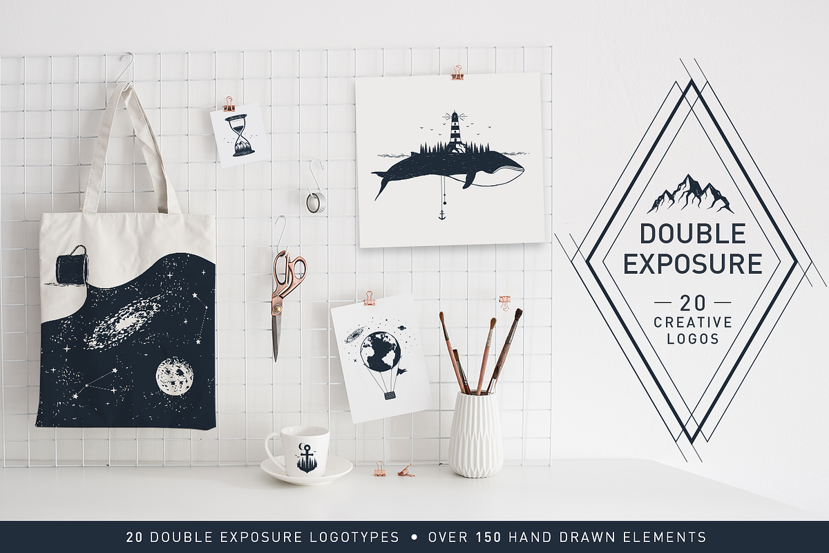Double Exposure. 20 Creative Logos, a Branding & Logo Template by Cosmic Store (Photo 1 of 11)
