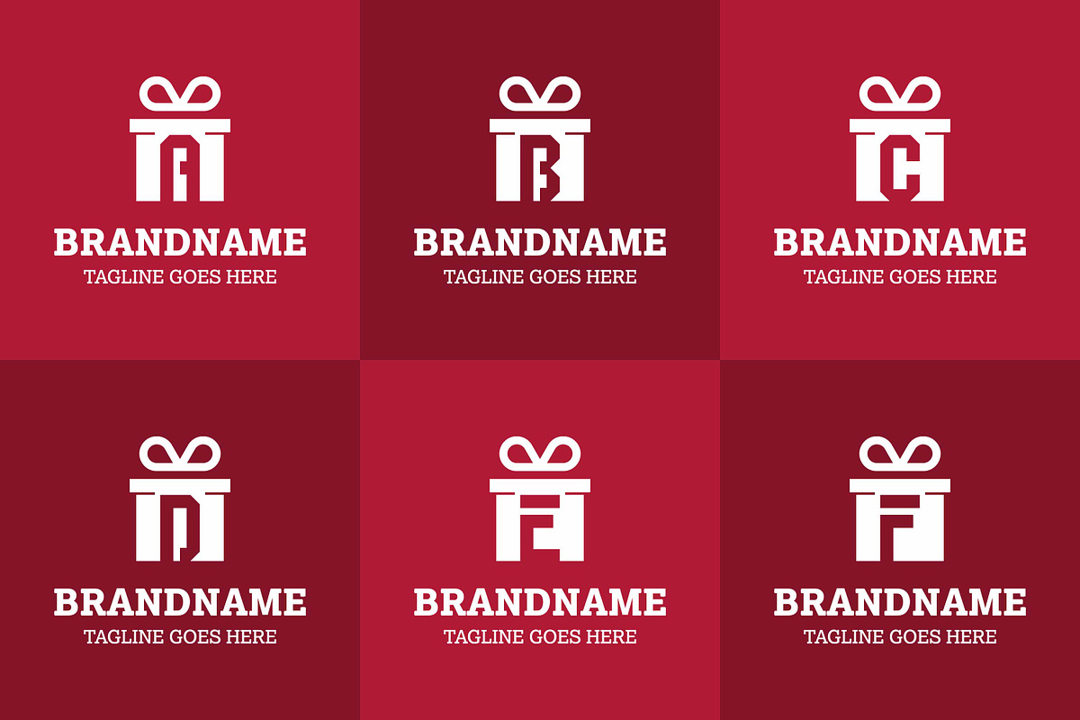 Letter A B C D E F Gift Package Logo, a Branding & Logo Template by Pray Art Design Studio (Photo 2 of 2)