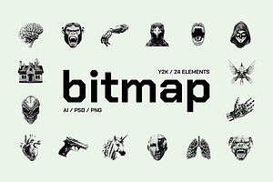 Y2K Dithering Bitmap Elements, an Object Graphic by Design Squad