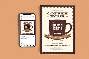 Coffee Hour Brown Cup, a Flyer Template by Me55enjah Design