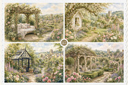English Cottage Garden in Watercolor, a Decorative Illustration by Euonia Meraki (Thumbnail 14 of 20)
