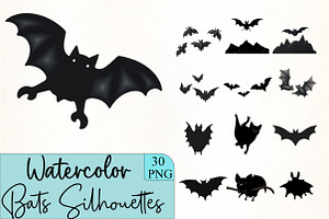 Bats Silhouettes Clipart, an Icon by CrexoraLab