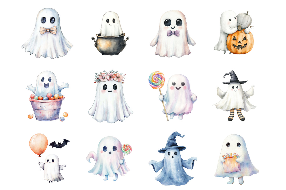 Cute Ghost Halloween, an Illustration by Design Market (Photo 2 of 3)
