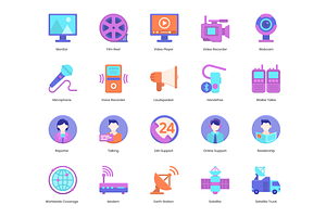 Media Communication Icons Violet