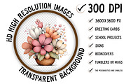 Spring Flower Basket Clipart Png, an Illustration by Craft Nest (Thumbnail 2 of 11)