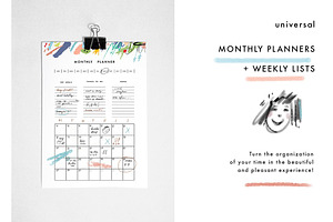 Monthly planners & Weekly lists