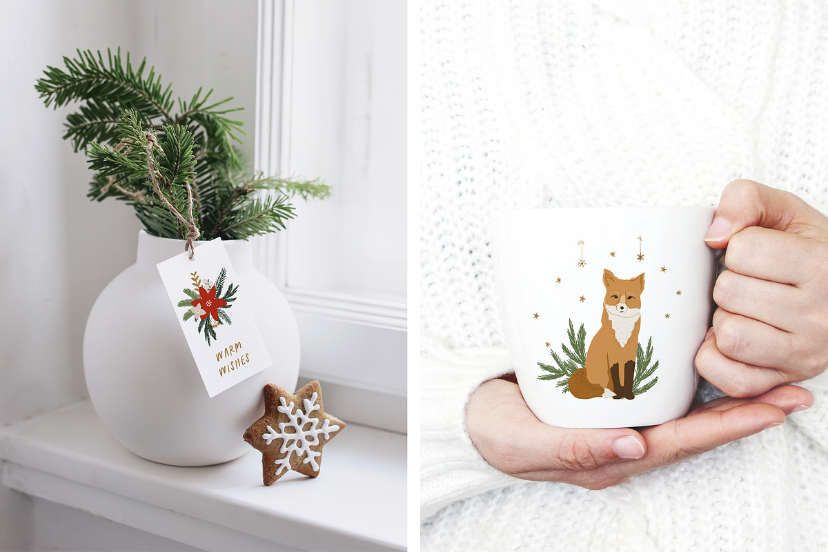 White Beige Boho Christmas, a Decorative Illustration by Cozy pattern shop (Photo 12 of 12)