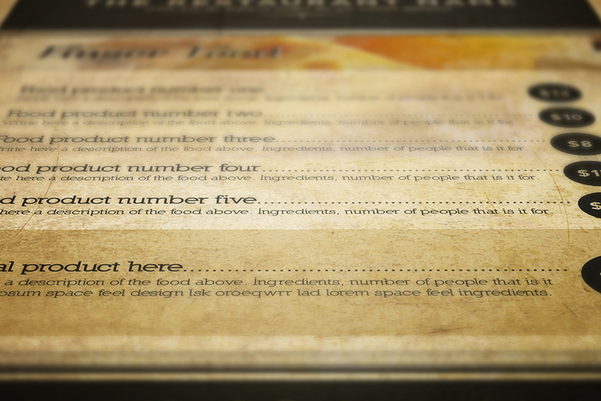 Elegant Food Rustic Menu 3, a Brochure Template by Luuqas Design (Photo 6 of 8)