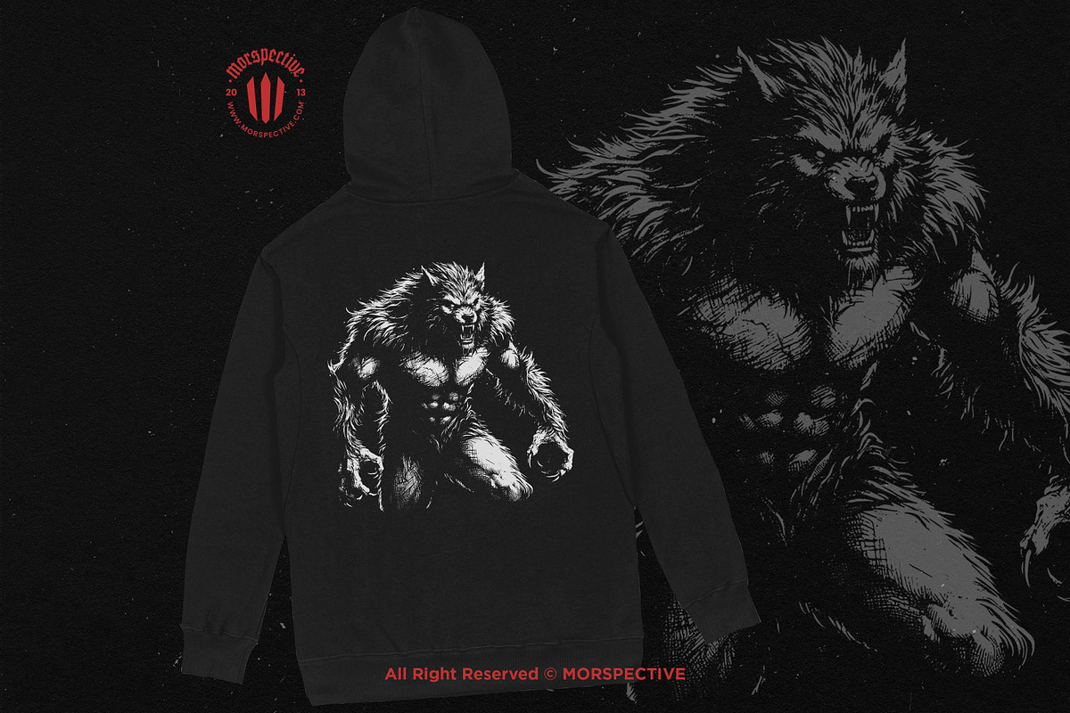 10 Bundle Dark Art Warewolf Monster, an Illustration by Morspective (Photo 4 of 7)