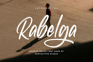 Rabelga Modern Brush Font, a Handwritten Font by RantautypeStudio