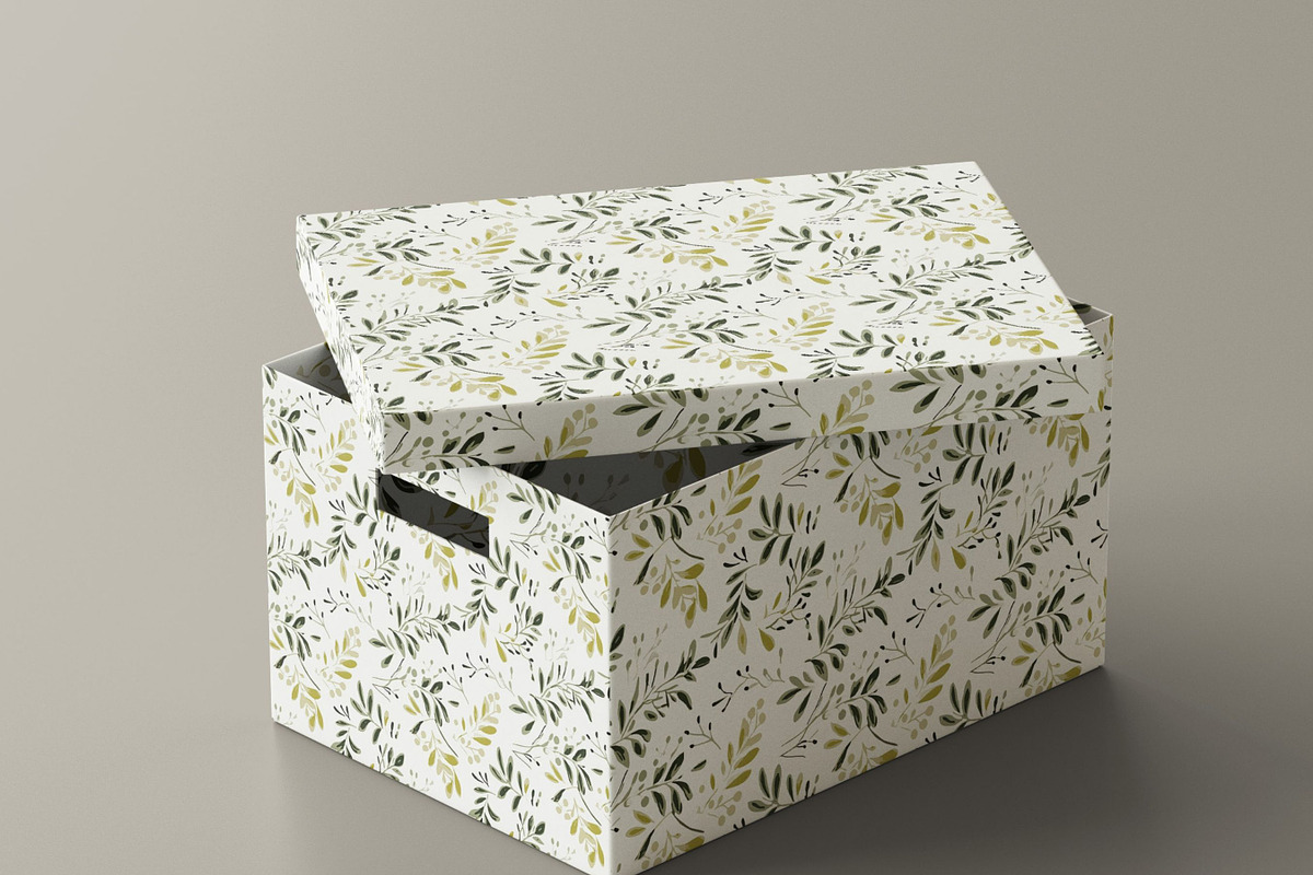 Olive Green Leaves Seamless Pattern, a Pattern Graphic by BrushstrokeArtGB (Photo 8 of 11)