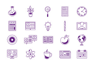 Education And Learning Icons Set, a Templates & Theme by studiogstock