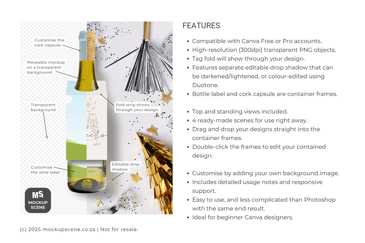 Wine Tag Canva Mockup, a Packaging Mockup by Mockup Scene (Photo 2 of 10)